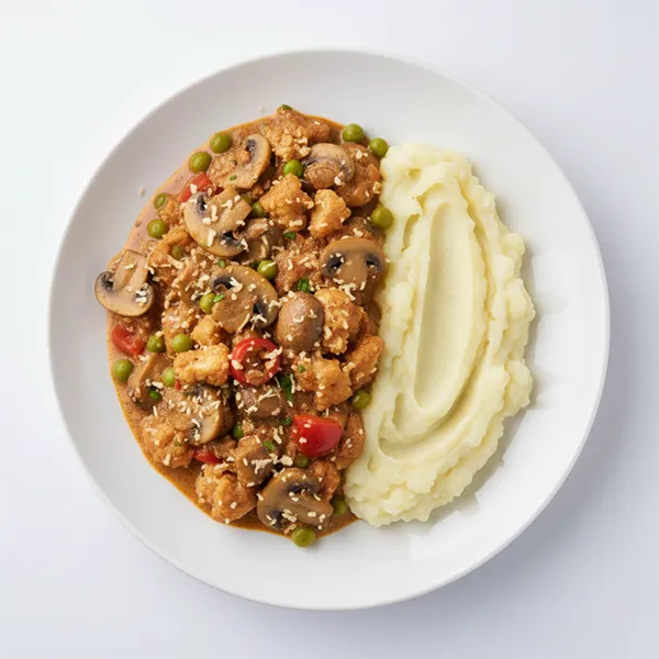 Cottage Cheese Mushroom Ragout with Cauli Mash